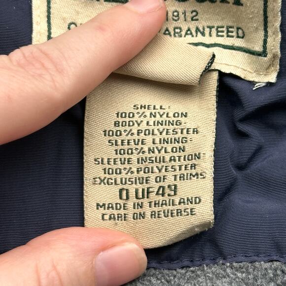 LL Bean Fleece Lined Insulated Warm Up Jacket Mens XL 0 UF49 Navy Full Zip - Picture 3 of 10